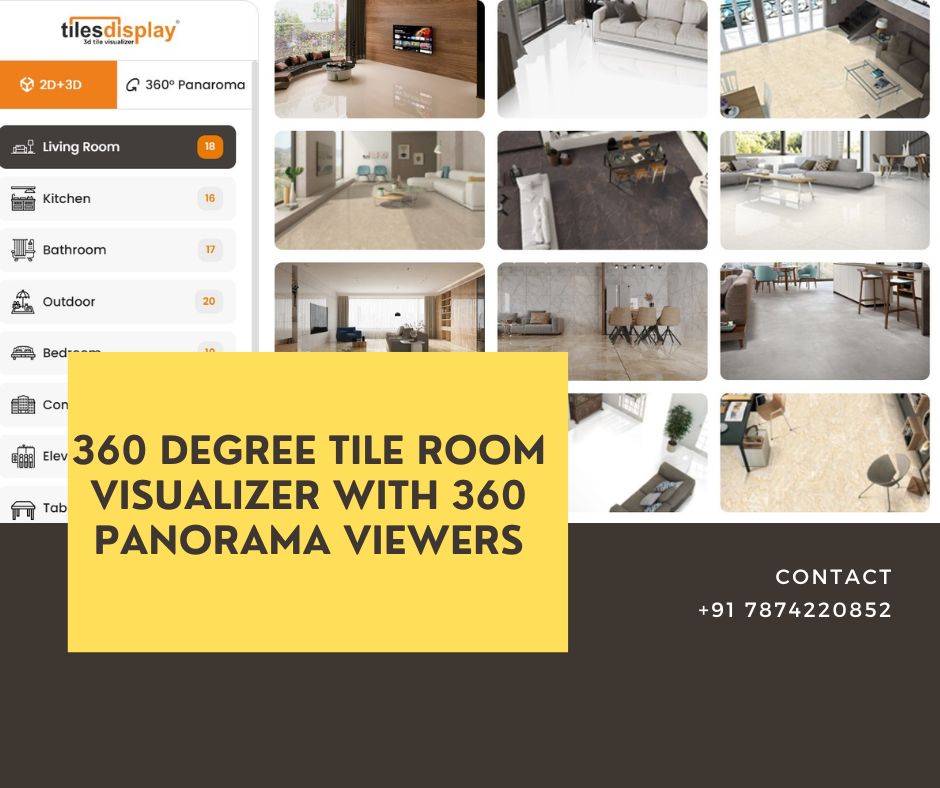 360 Degree Tile Room Visualizer with 360 Panorama Viewers